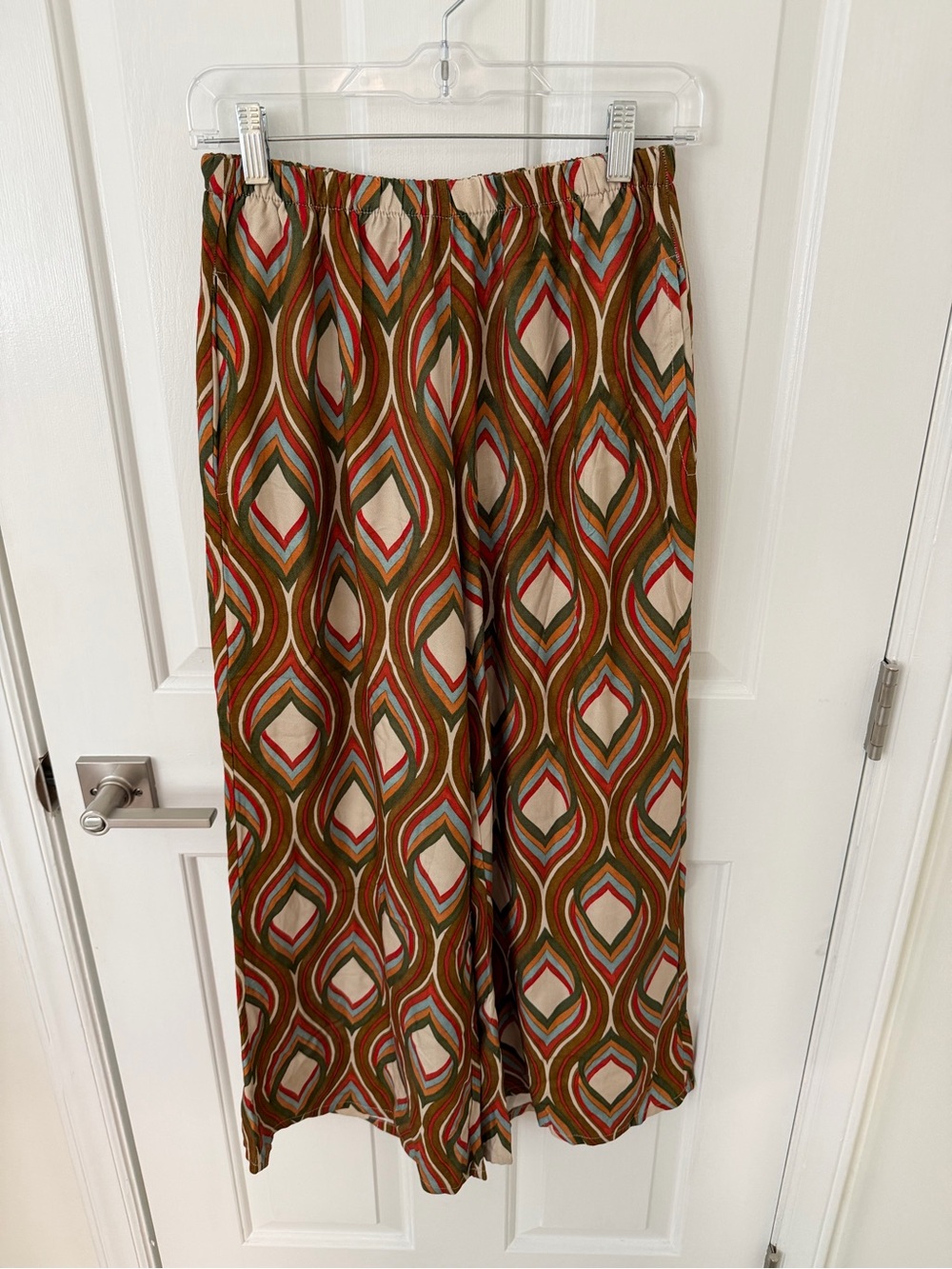Bryn Walker Osca Crepe Woven Mod Geo Print Wide Leg Pants